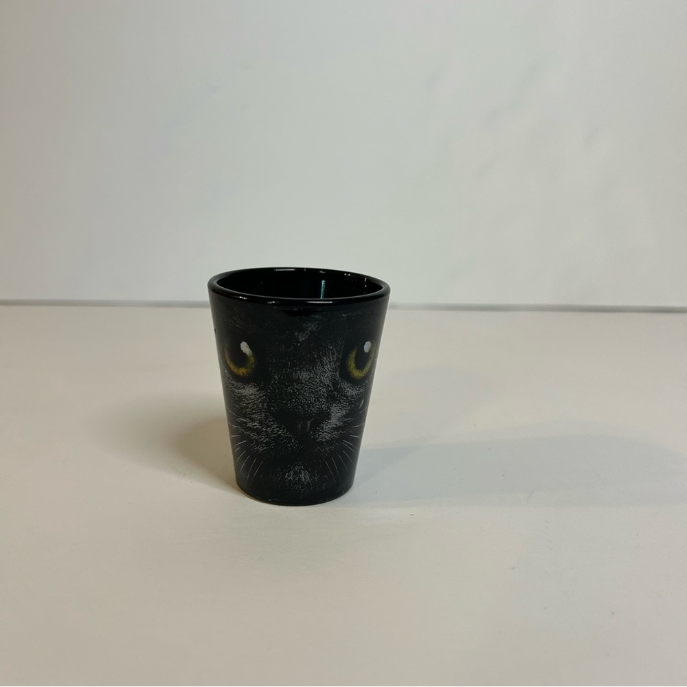The Mountain Funky Shot Glass Featuring Cat Black and White Marble Never Used